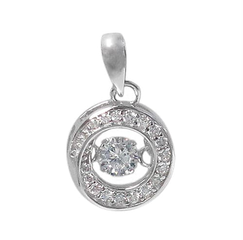 Collier en argent véritable avec pierres dansantes