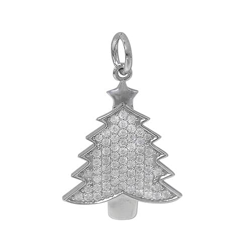 Sterling silver Xmas tree pendant