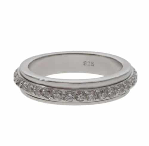 Real silver meditation ring for women