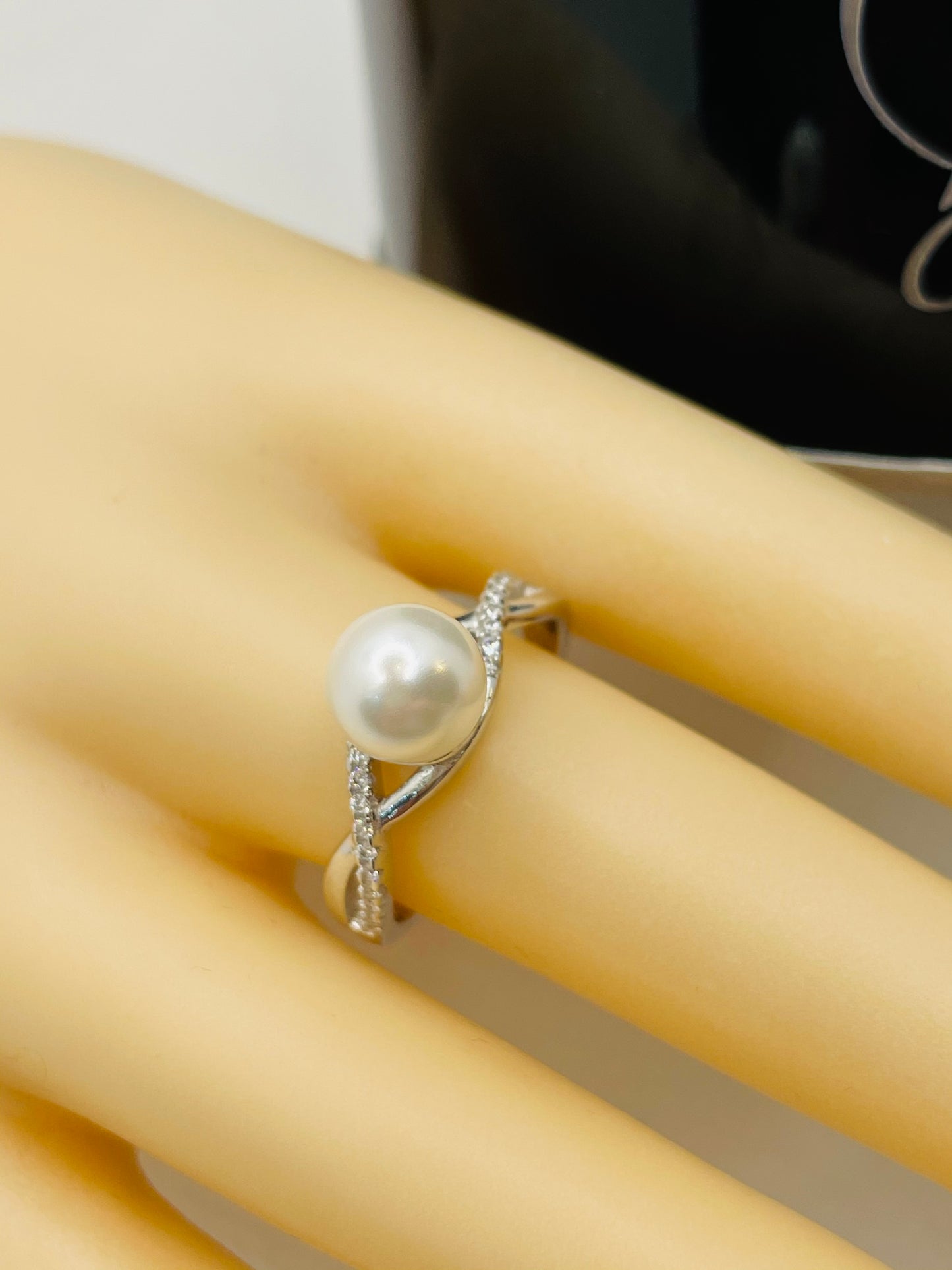 Bague en argent sterling 925 avec perles