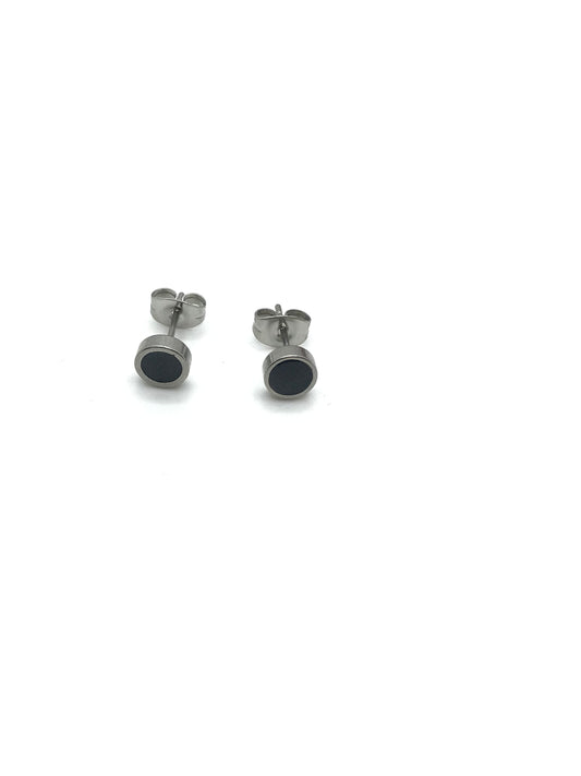 Stainless steel silver and black studs