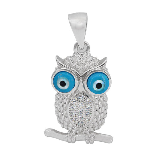 Sterling silver owl pendant