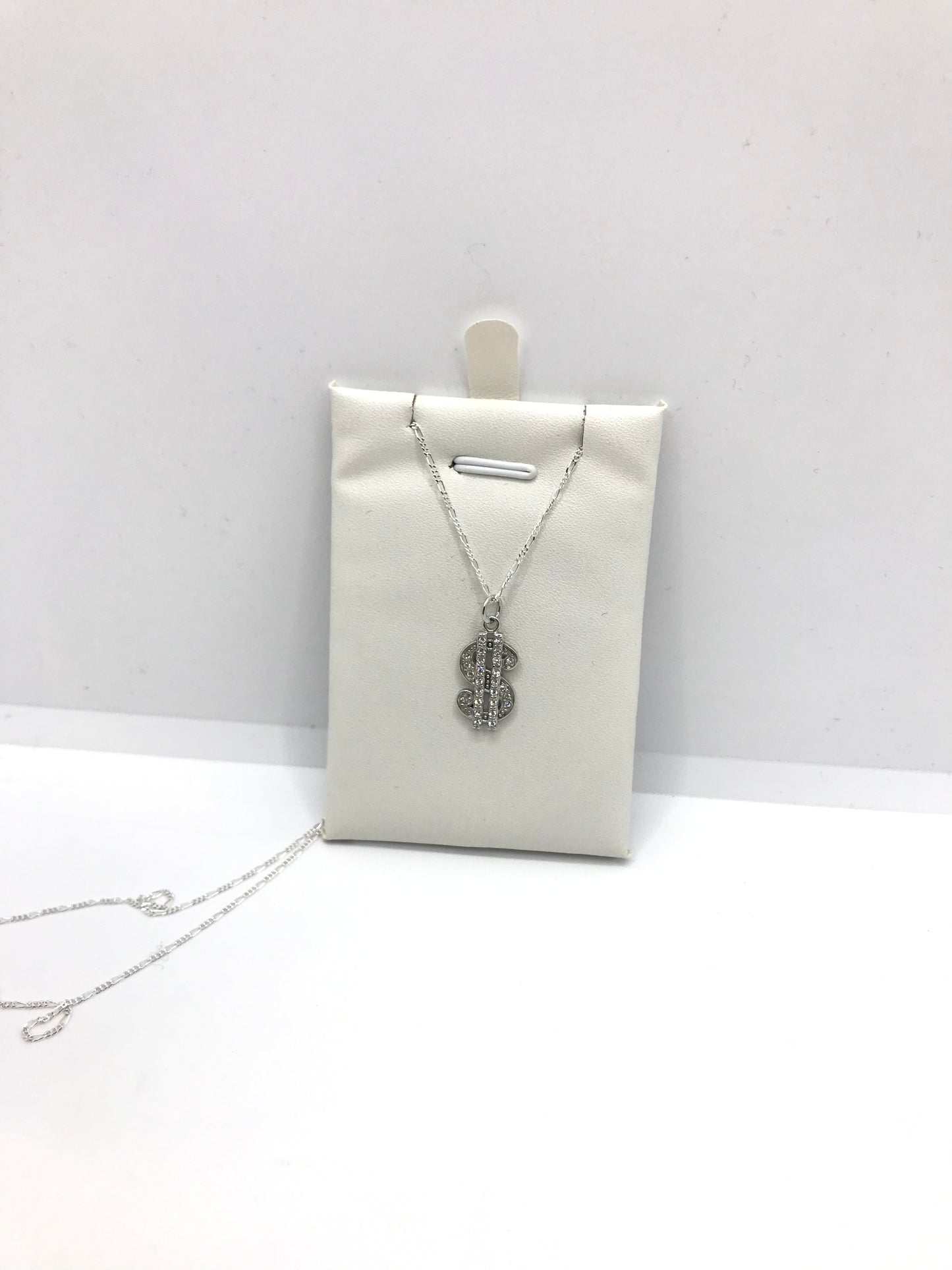Real silver dollar sign necklace