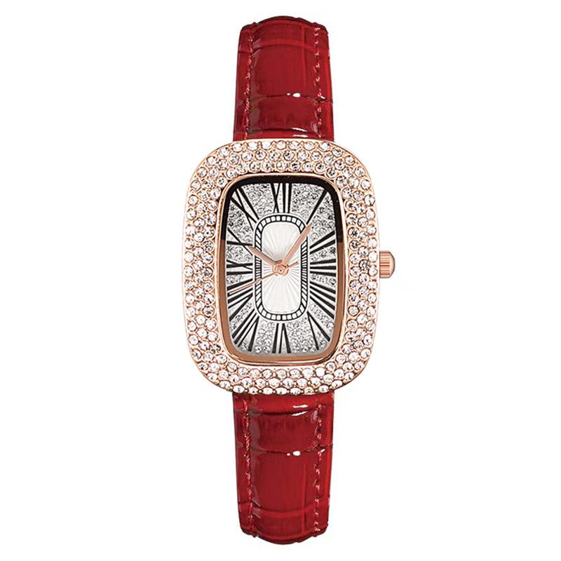 Montre tendance carrée en or rose