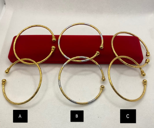 Gold plated free size bangles