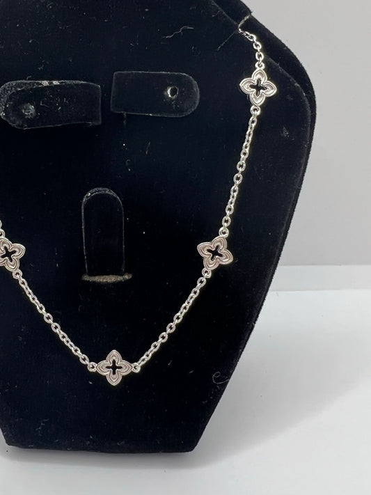 Collier trèfle à quatre feuilles en argent véritable