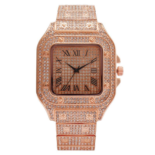 Square iced out watches