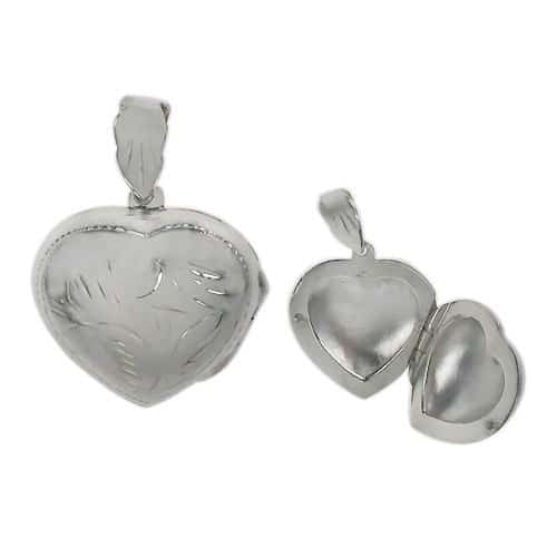 Real silver heart locket pendants
