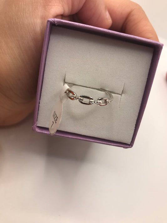 Real silver band ring