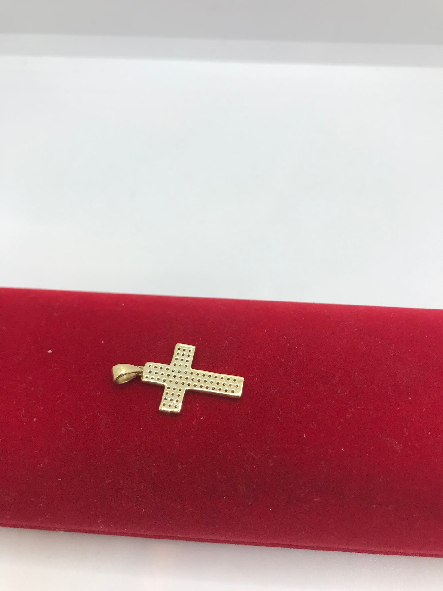 10k gold CZ stone cross pendants