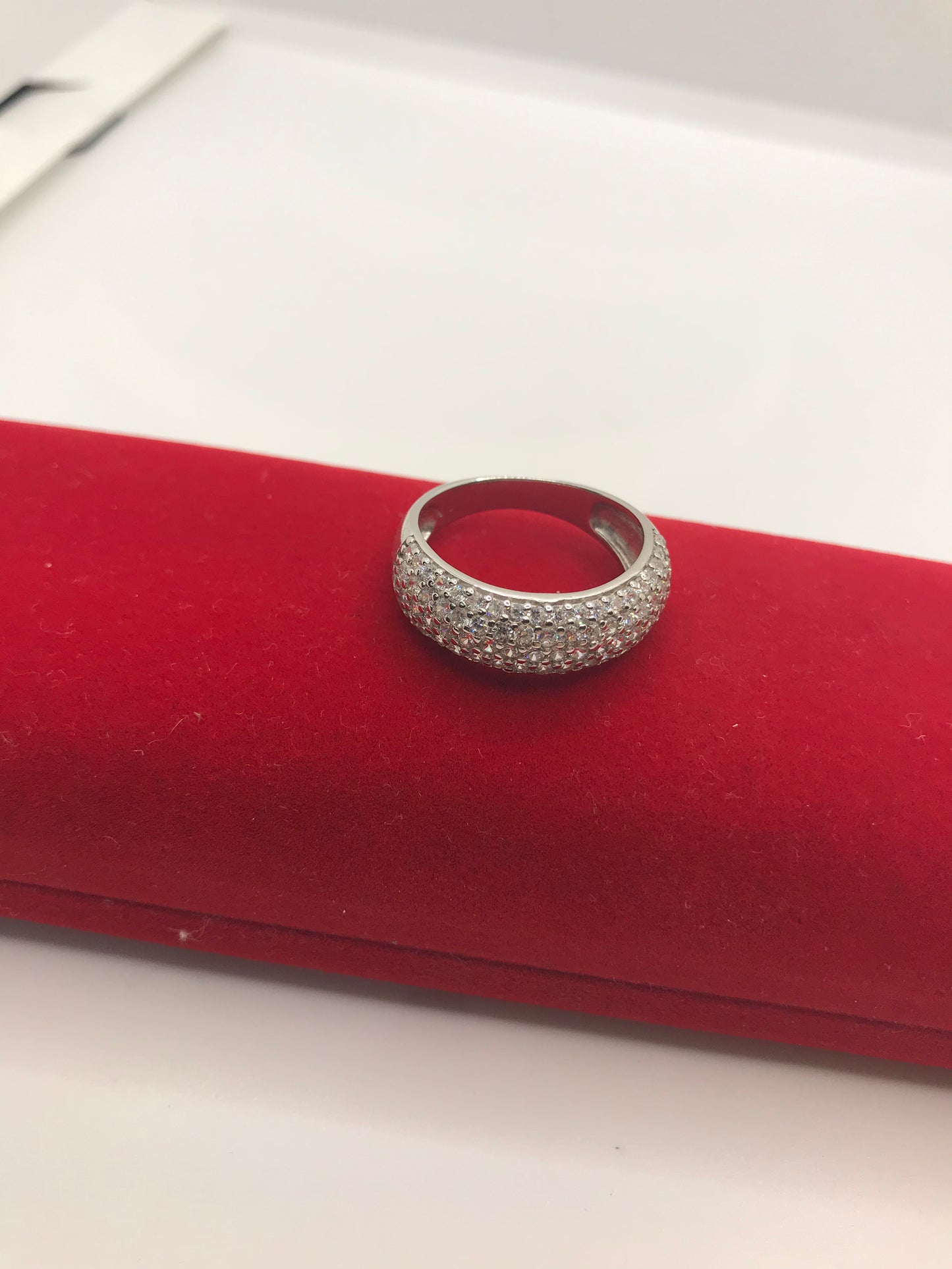 Bague hip-hop en argent sterling 925 avec effet glacé