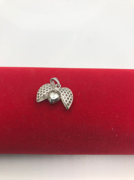 Sterling silver open heart pendant
