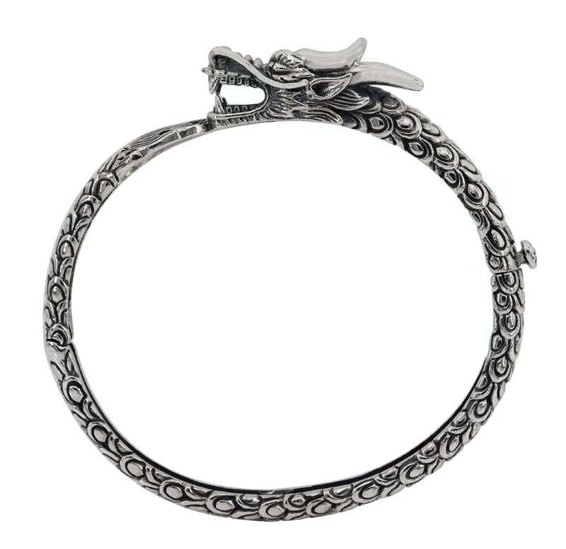Bracelet manchette dragon en argent sterling 925