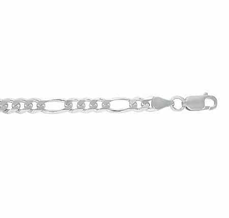 Sterling silver figaro link bracelet