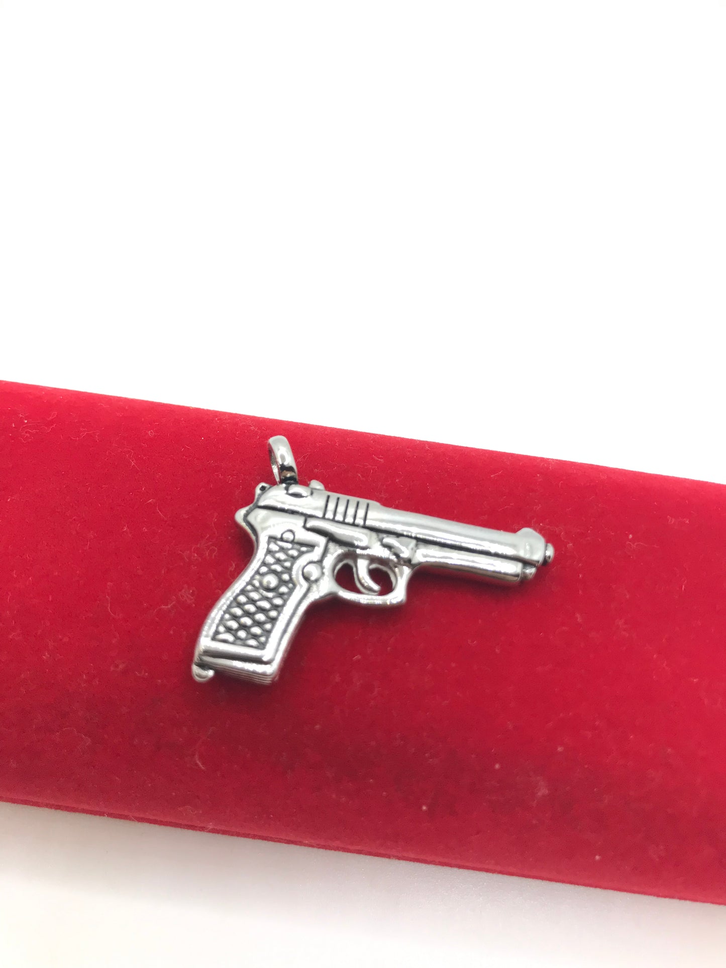 Pendentif pistolet en acier inoxydable