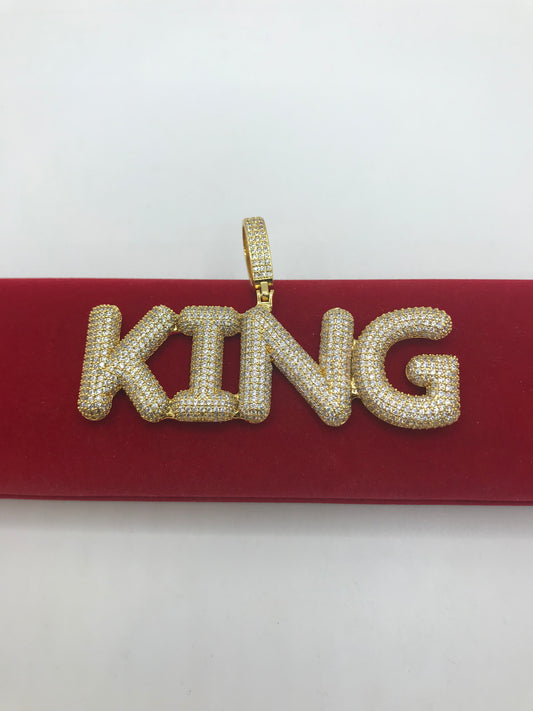 Hip hop iced out king pendant