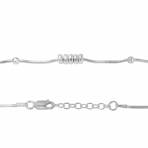 Bracelet de cheville oméga en argent sterling avec boules