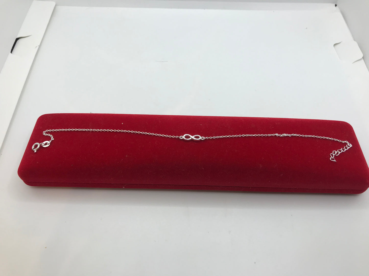Bracelet de cheville infini en argent sterling