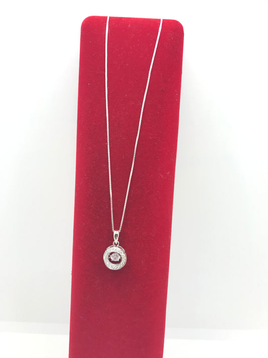 Collier en argent véritable avec pierres dansantes