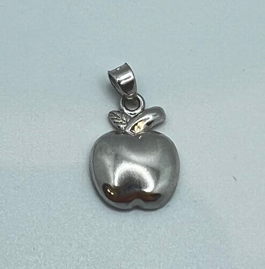 Real silver apple pendant