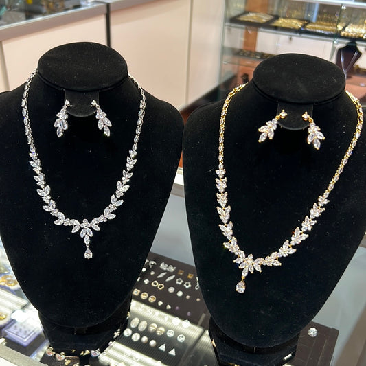 Cubic zirconia jewelry set