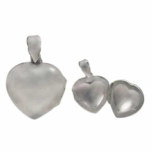 Real silver heart locket pendants