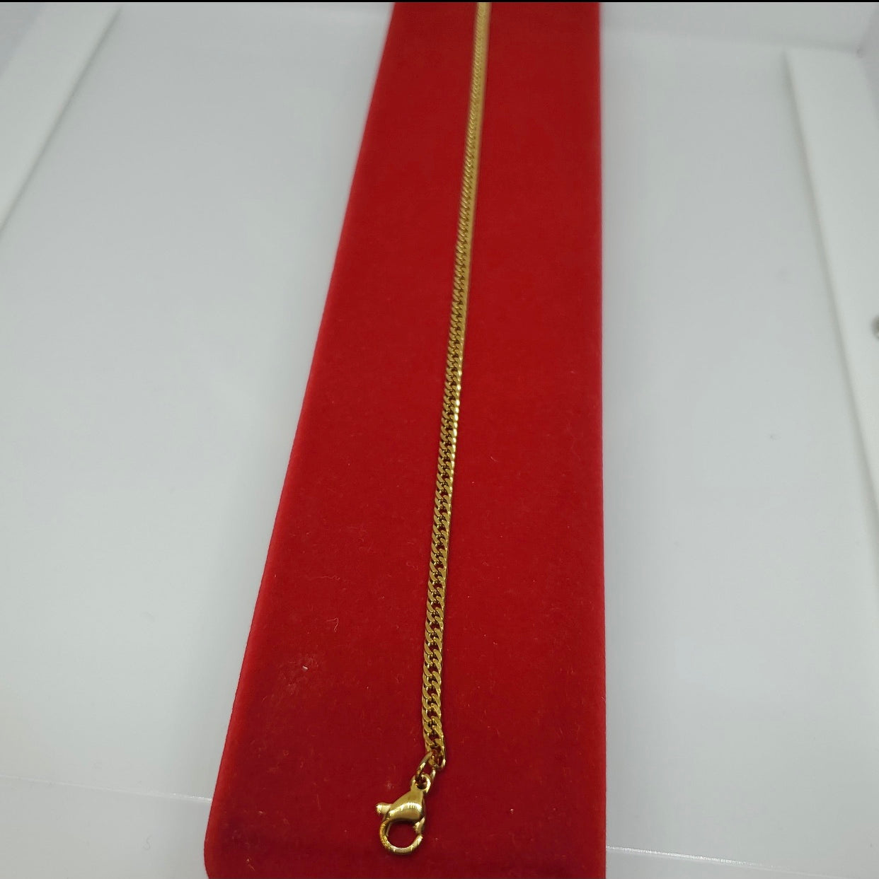 18k gold plated Cuban link smooth cut bracelet