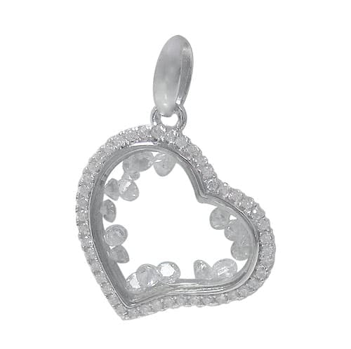 Collier coeur en argent véritable