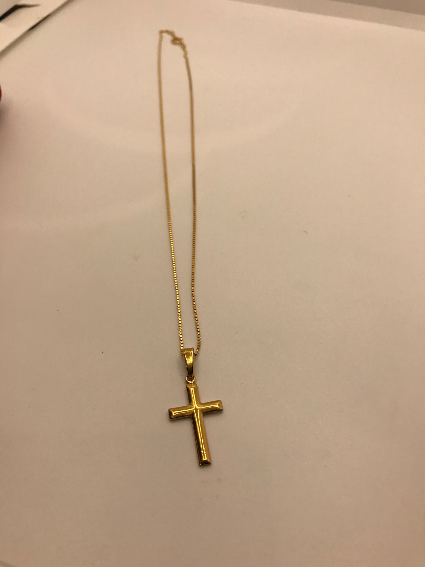 Collier croix en argent sterling rempli d'or