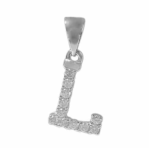 Pendentif lettre initiale en argent sterling