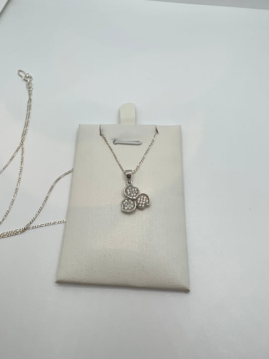 Real silver 3 leaf clover necklace