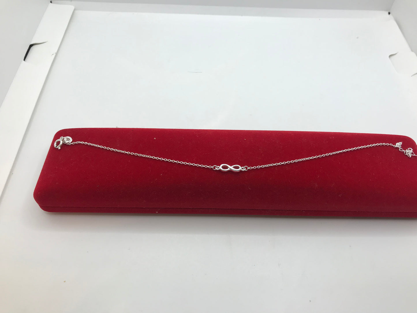 Bracelet de cheville infini en argent sterling