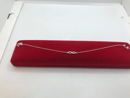 Bracelet de cheville infini en argent sterling