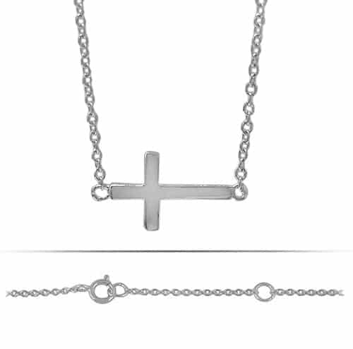 Collier croix en argent véritable