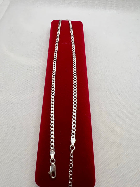 Bracelets de cheville à maillons cubains en argent véritable