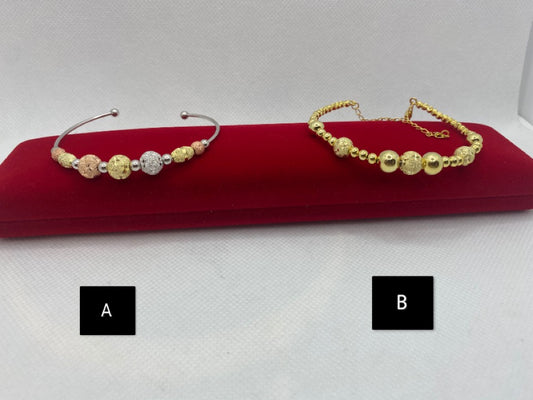 Bracelets en argent véritable plaqué or