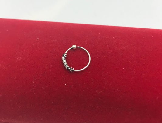 Anneaux de nez noirs en argent sterling