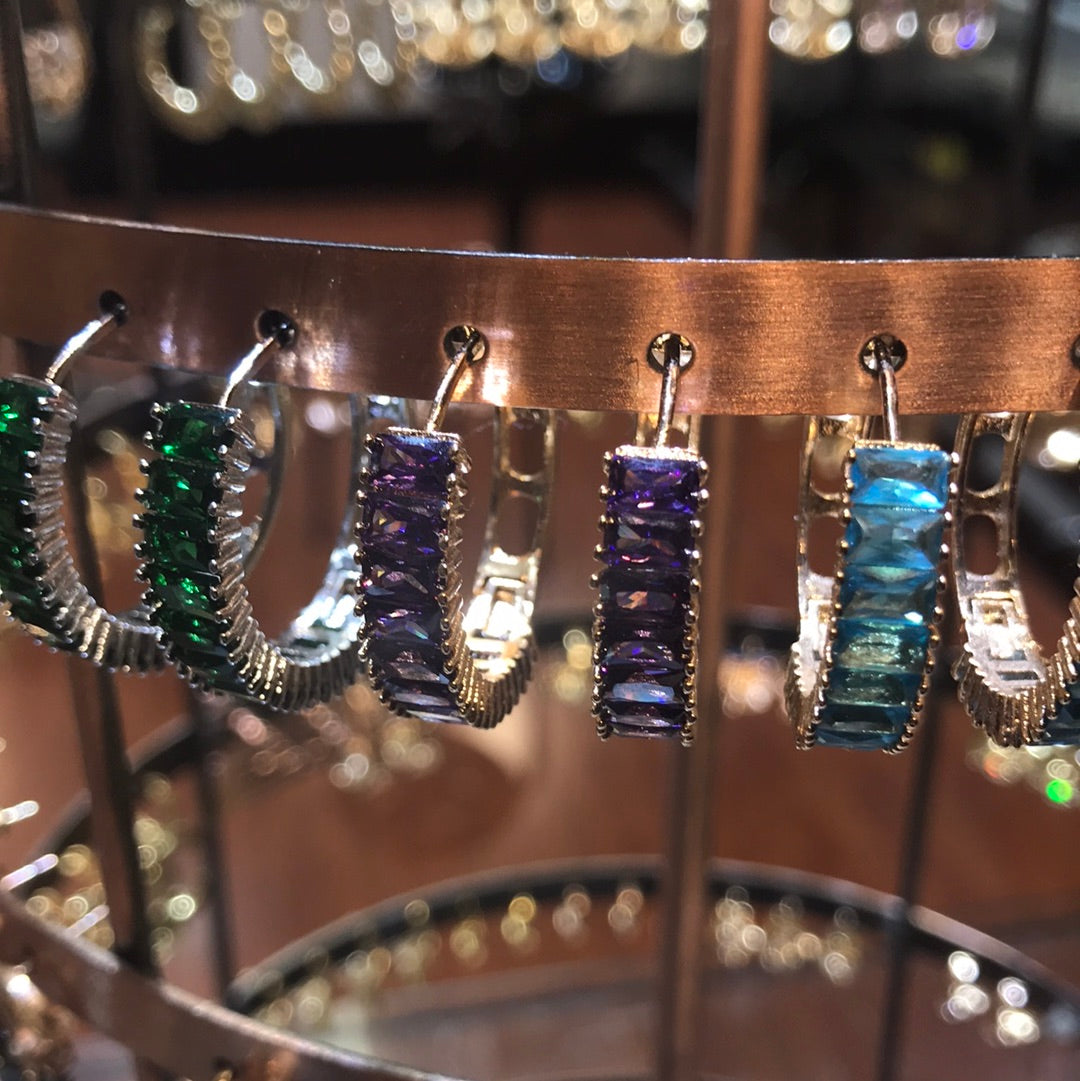 Boucles d'oreilles créoles en diamant pour femme