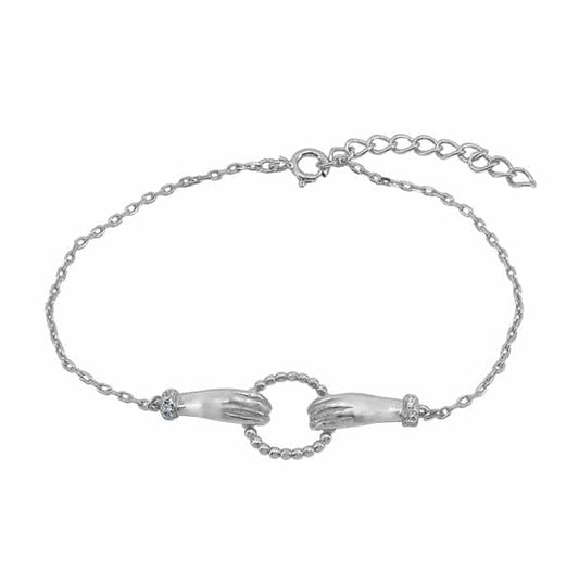 Sterling silver hands bracelet