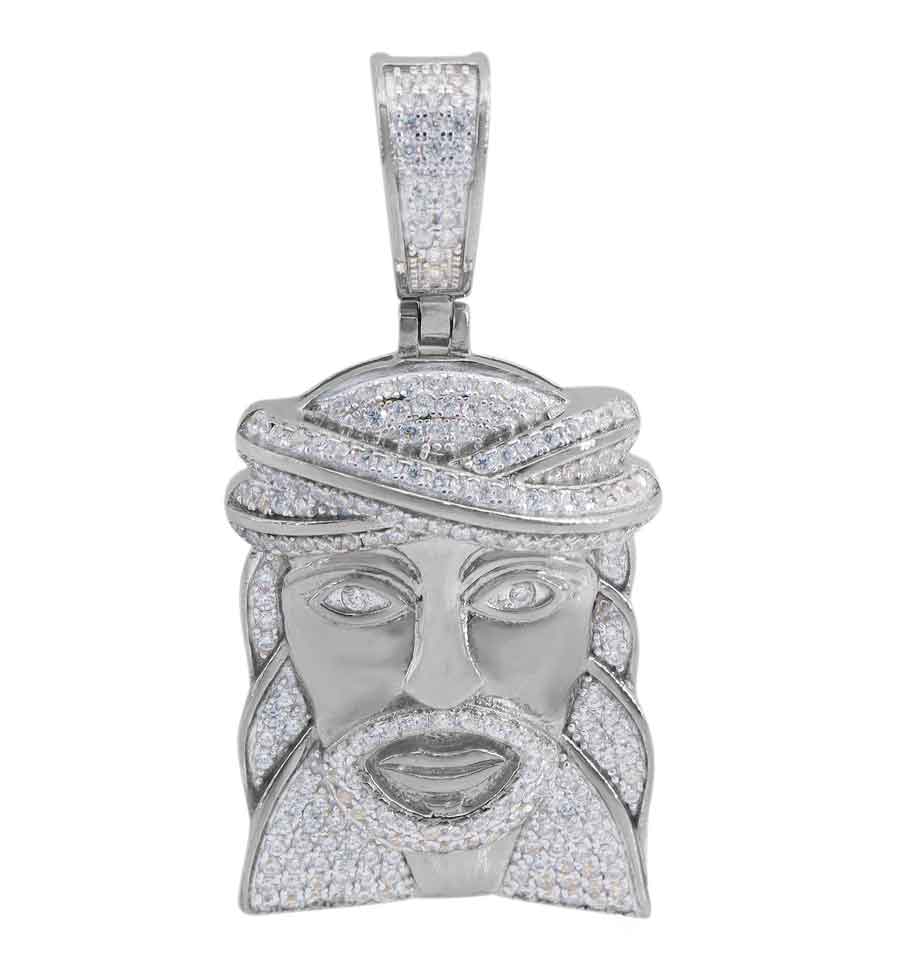 ਸਟਰਲਿੰਗ ਸਿਲਵਰ ਜੀਸਸ ਫੇਸ ਪੈਂਡੈਂਟ