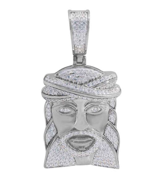 Sterling silver Jesus face pendant