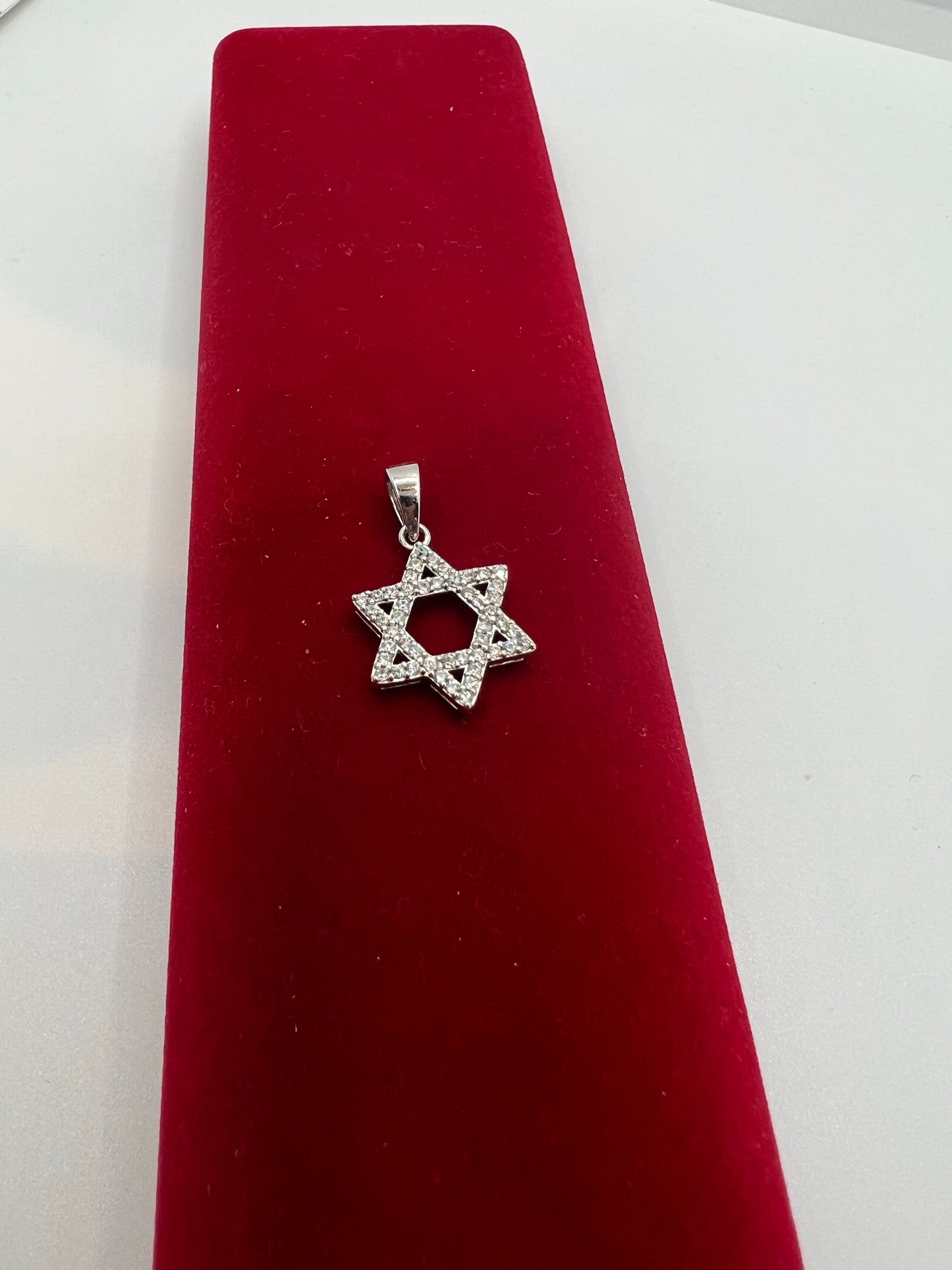 Pendentif étoile de David en argent véritable
