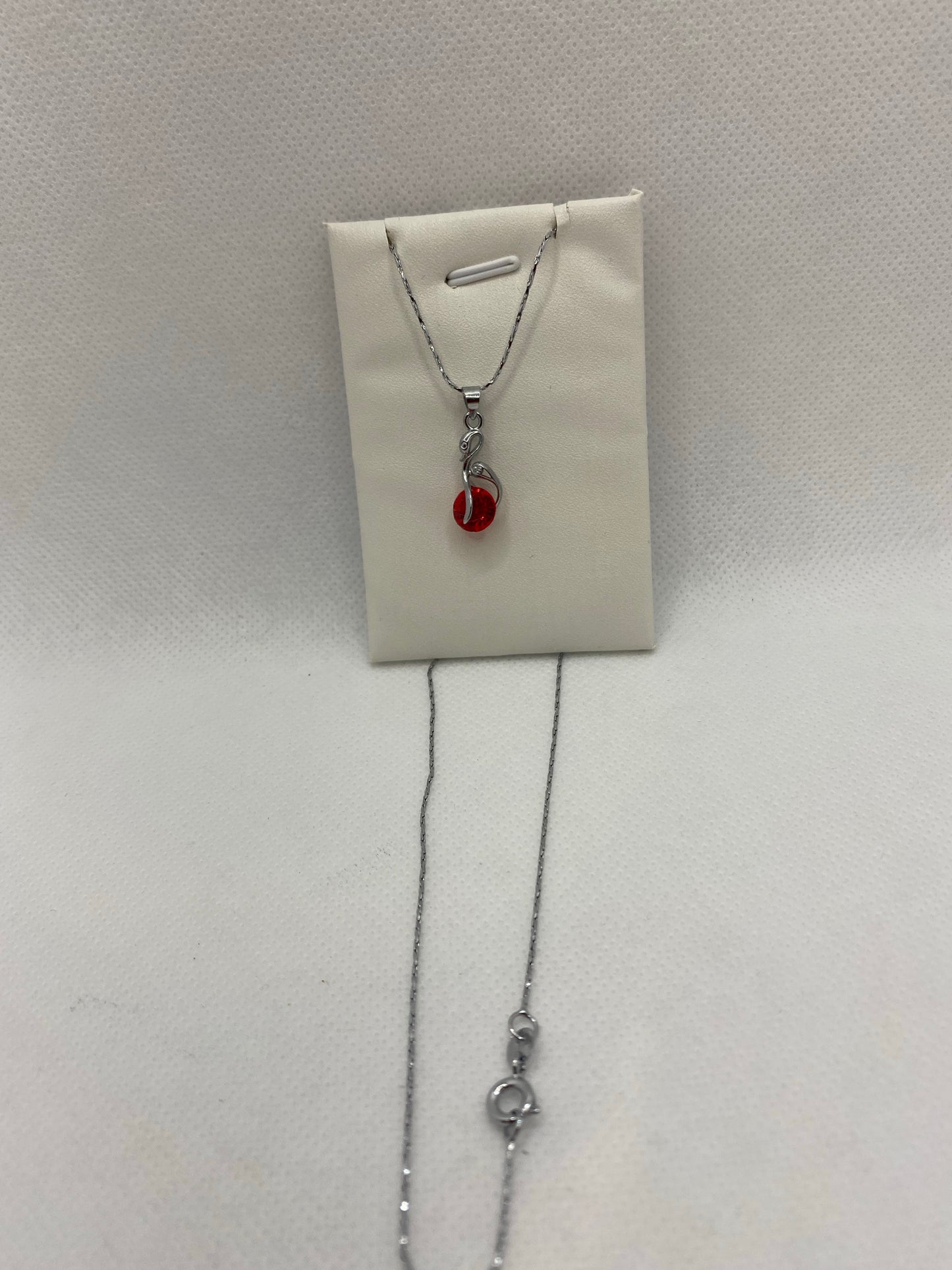 Collier en argent véritable bleu, rouge et vert