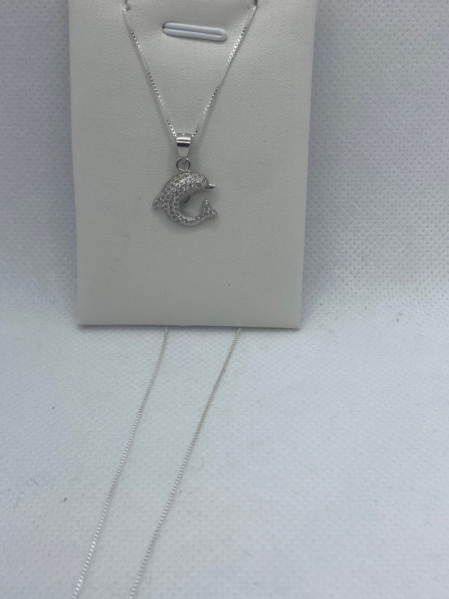 Real silver dolphin necklace
