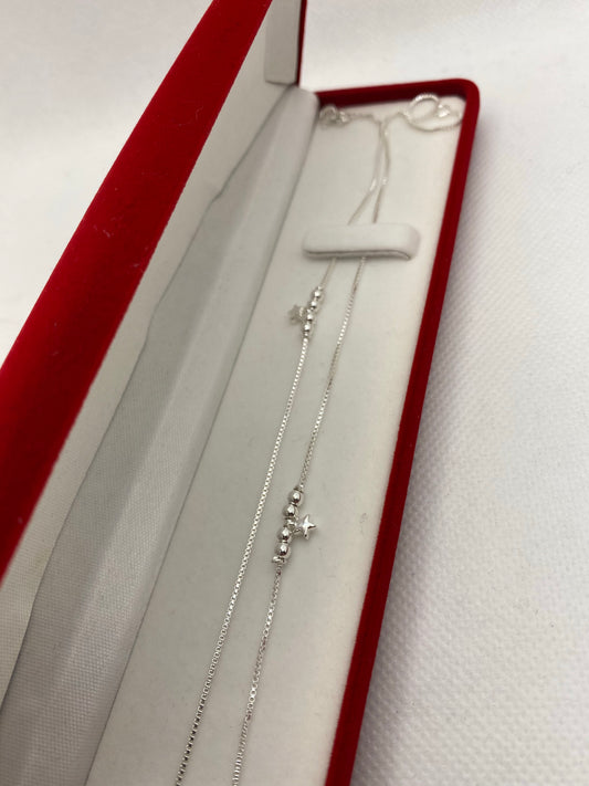 Bracelets de cheville en argent véritable avec motif étoile et boule