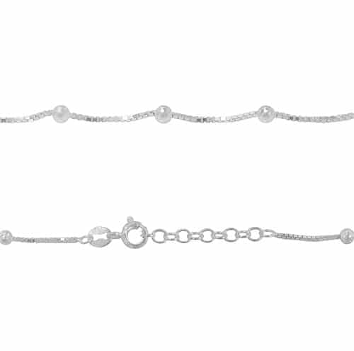 Real silver anklets with ball design