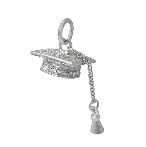 Collier chapeau de remise de diplôme en argent sterling
