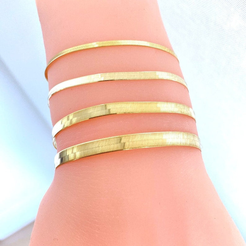 Bracelet à chevrons plaqué or