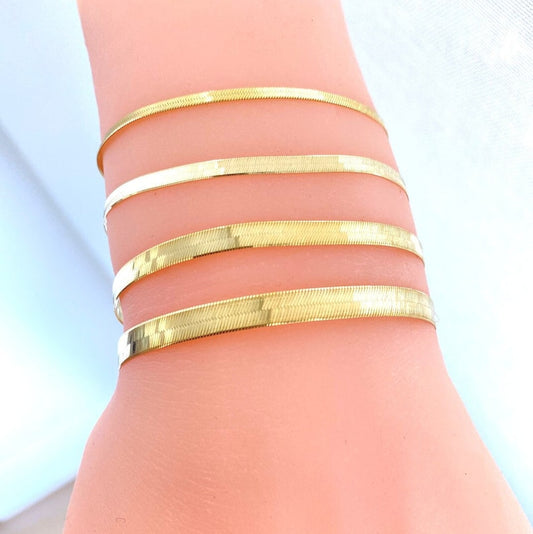 Bracelet à chevrons plaqué or