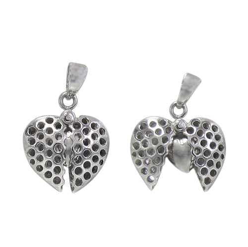Pendentif cœur ouvert en argent sterling